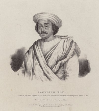 Ram Mohan Roy, filosofo indiano, riformatore e fondatore del movimento Brahmo Sabha da English School