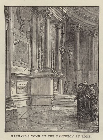 La tomba di Raffaello nel Pantheon a Roma da English School