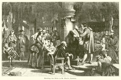 Lettura della Bibbia a St Pauls, Londra da English School