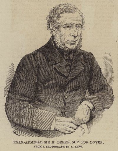 Retroammiraglio Sir H Leeke, MP per Dover (incisione) da English School