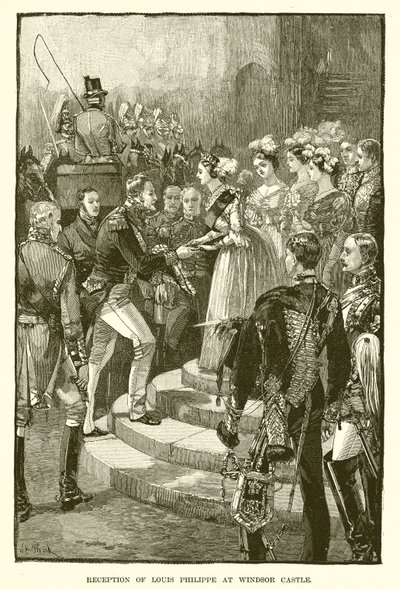 Accoglienza di Luigi Filippo al Castello di Windsor da English School