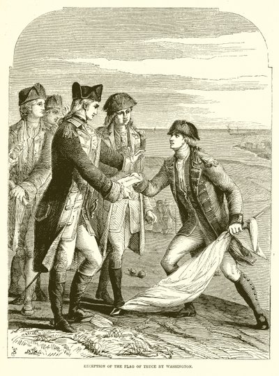 Ricevimento della bandiera di tregua da parte di Washington da English School