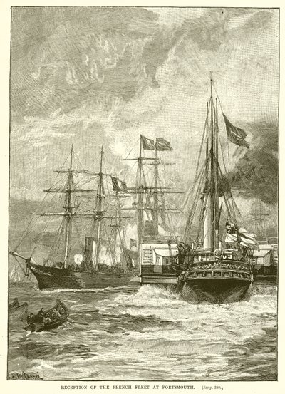 Accoglienza della flotta francese a Portsmouth da English School