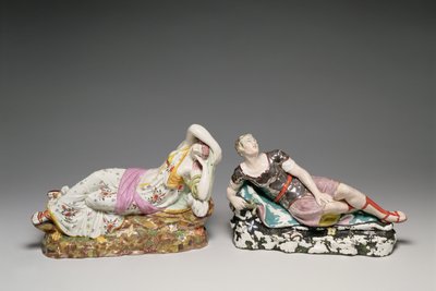 Figure reclinate di Cleopatra (69-30 a.C.) e Marco Antonio (c.82-30 a.C.), Staffordshire, c.1810-20 da English School