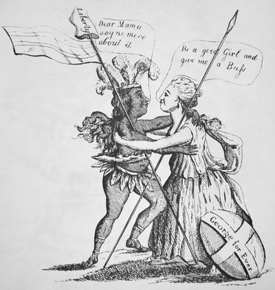 Riconciliazione tra Britannia e sua figlia America da English School