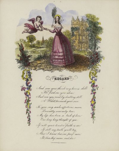 Sguardo, cartolina di San Valentino britannica da English School