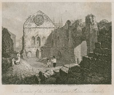 Resti della sala, Palazzo di Winchester, Southwark da English School
