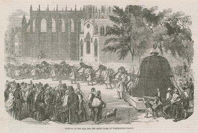 Rimozione della campana per il Grande Orologio del Palazzo di Westminster da English School