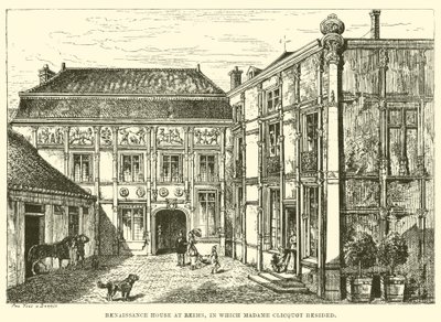 Casa rinascimentale a Reims, in cui risiedeva Madame Clicquot (incisione) da English School