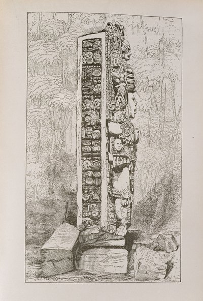 Rappresentazione di Geroglifici Maya su una Stele, da 