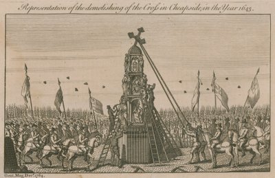 Rappresentazione della demolizione della croce a Cheapside nell