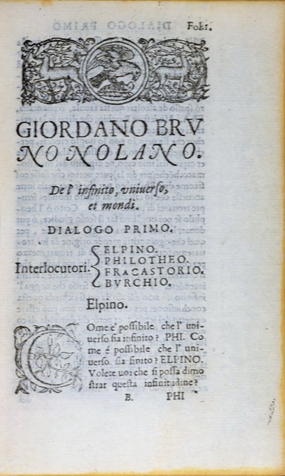 Prima pagina di De l