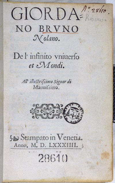 Pagina del titolo di De l