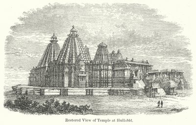 Veduta restaurata del tempio di Hullabid (incisione) da English School