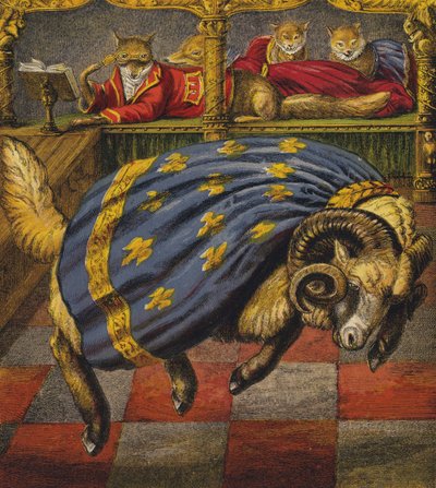 Reynard la volpe (litografia a colori) da English School