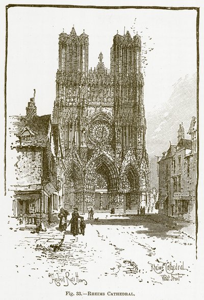 Cattedrale di Reims (incisione) da English School