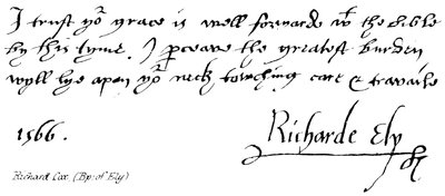 Richard Cox, (Vescovo di Ely) da English School