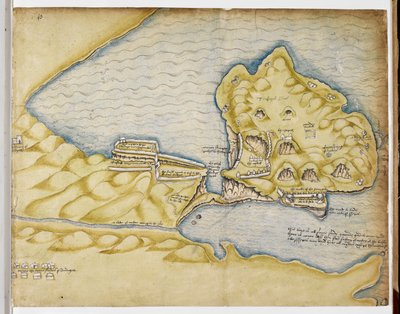 Piano di Tintagel di Richard Grenville, c.1583 da English School