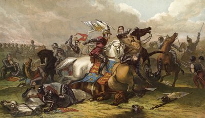 Riccardo III e il Conte di Richmond alla Battaglia di Bosworth da English School