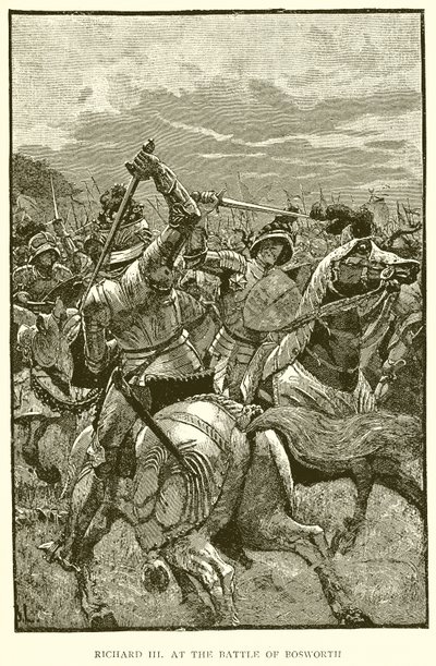 Riccardo III alla Battaglia di Bosworth da English School