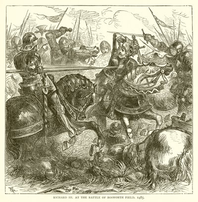 Riccardo III alla battaglia di Bosworth Field, 1485 da English School