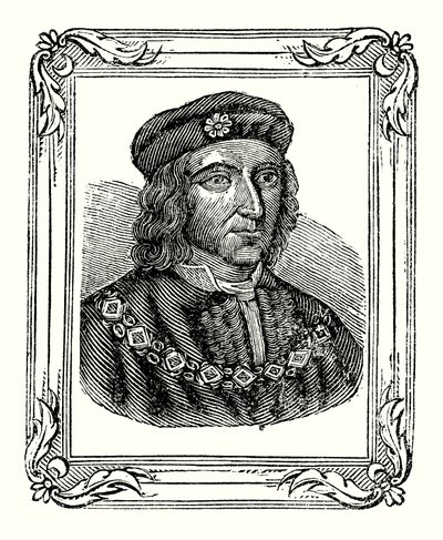 Riccardo III nato nel 1450, incoronato nel 1483, ucciso nel 1485 da English School