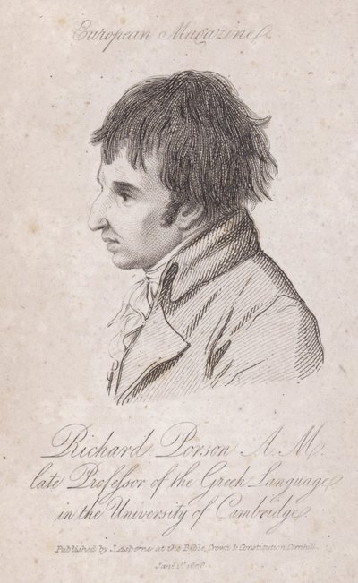 Richard Porson, studioso inglese, professore di greco al Trinity College, Cambridge da English School