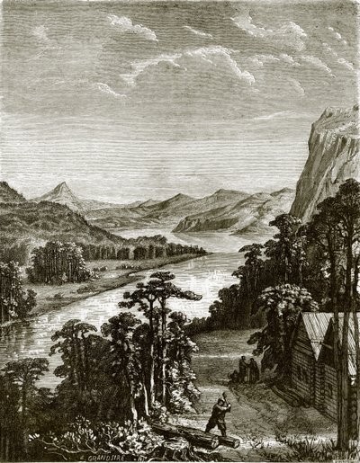Fiume Amoor e montagne King-Gan da English School