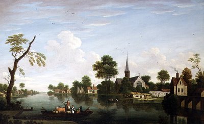 Veduta del fiume vicino a Norwich da English School
