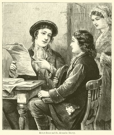 Robert Burns e Dr Alexander Murray (incisione) da English School
