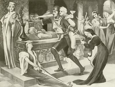 Roberto il Diavolo, Atto III scena iii (incisione) da English School