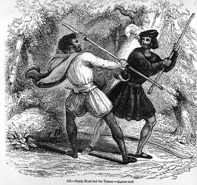 Robin Hood e il conciatore con bastoni da English School