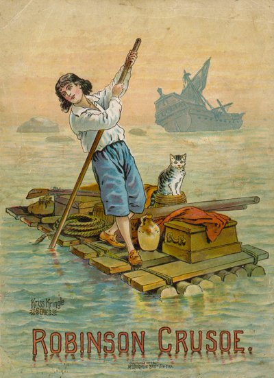 Robinson Crusoe sulla sua zattera da English School