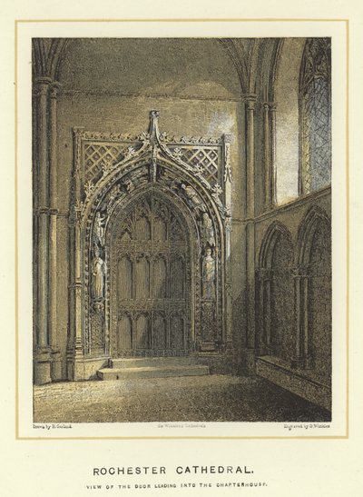 Cattedrale di Rochester, vista della porta che conduce alla sala capitolare da English School