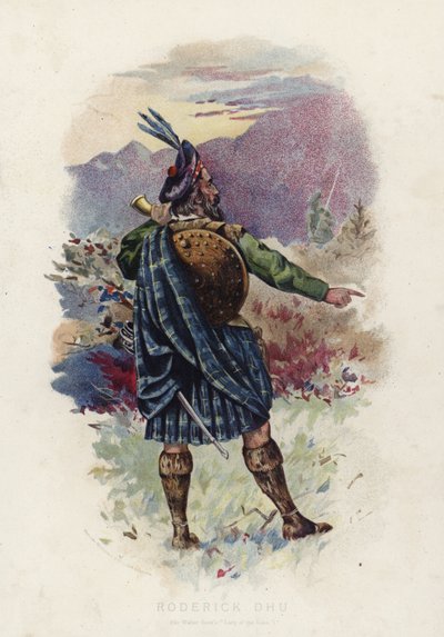 Roderick Dhu, da La donna del lago di Sir Walter Scott da English School