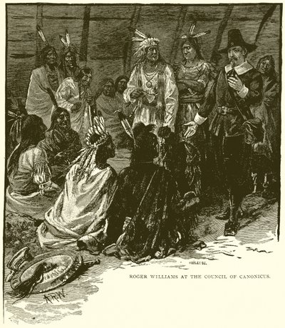 Roger Williams al Consiglio di Canonicus da English School