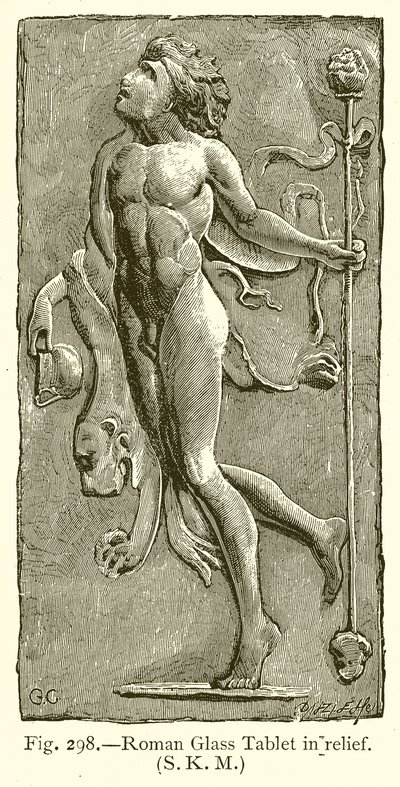 Tavoletta di vetro romana in rilievo da English School