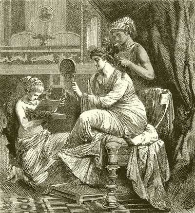 Signora romana alla sua toilette da English School