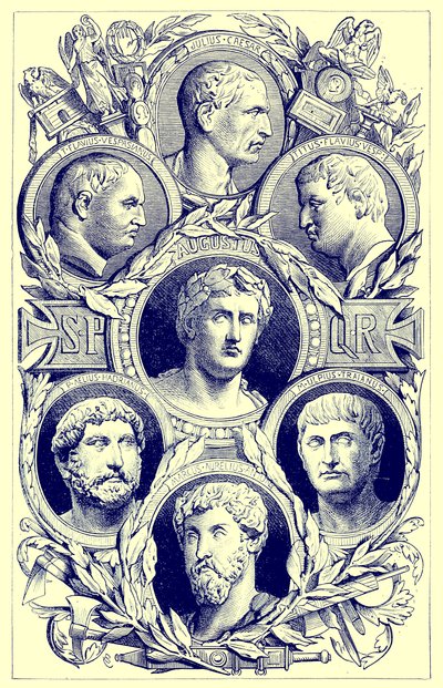 Imperatori romani, illustrazione da The Illustrated History of the World, pubblicato c.1880 da English School