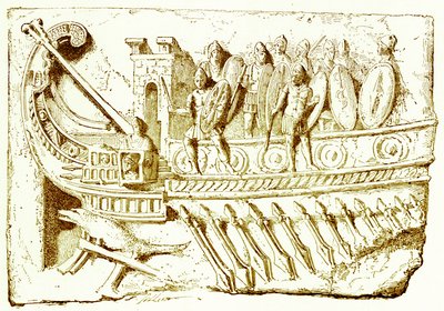 Galea romana, illustrazione da History of Rome di Victor Duruy, pubblicato nel 1884 da English School