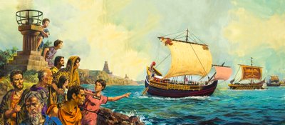 I soldati romani lasciano la Britannia a bordo di una nave da English School