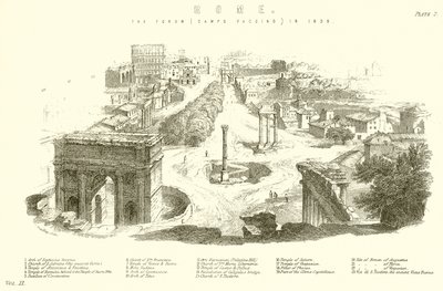 Roma. Il Foro (Campo Vaccino) nel 1830 da English School
