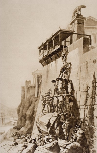 Roma salvata dalle oche sacre di Giunone, illustrazione da 