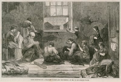 Stanza occupata da un sarto militare e dalla sua famiglia, al n. 10 Hollybush-Place da English School