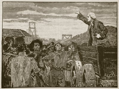 Rowland Hill predica ai minatori di Kingswood, illustrazione da Cassells Illustrated History of England da English School