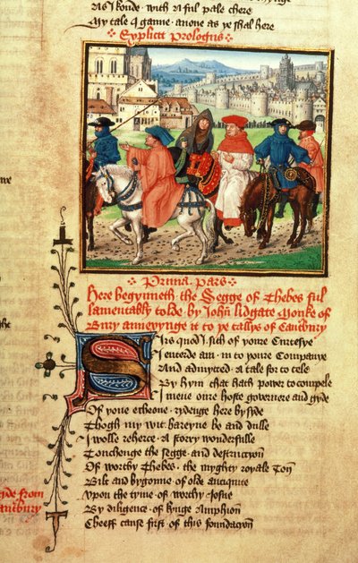 Lydgate e i Pellegrini di Canterbury che lasciano Canterbury da 