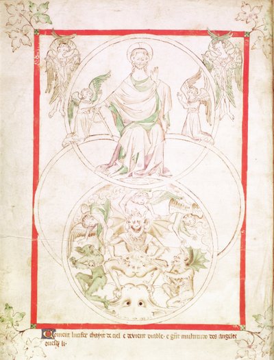 La caduta di Lucifero, dal Salterio della Regina Maria, c.1310-20 da English School