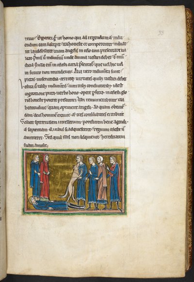 Royal 12 F.XIII, f.33 Cane che identifica un assassino., da Bestiario (ff. 3-141), Lapidario (ff. 141v-149), 2° quarto del XIII secolo da English School