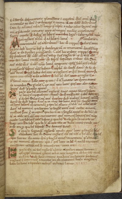 Iniziale e disegni marginali, Computus, Helperic di Auxerre da English School