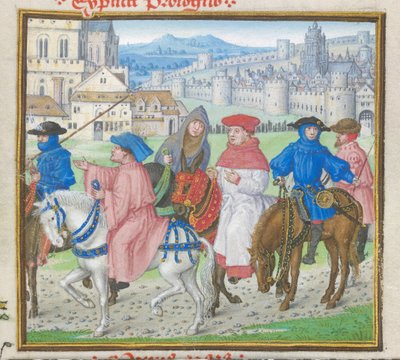 Lydgate e i pellegrini di Canterbury che lasciano Canterbury da 
